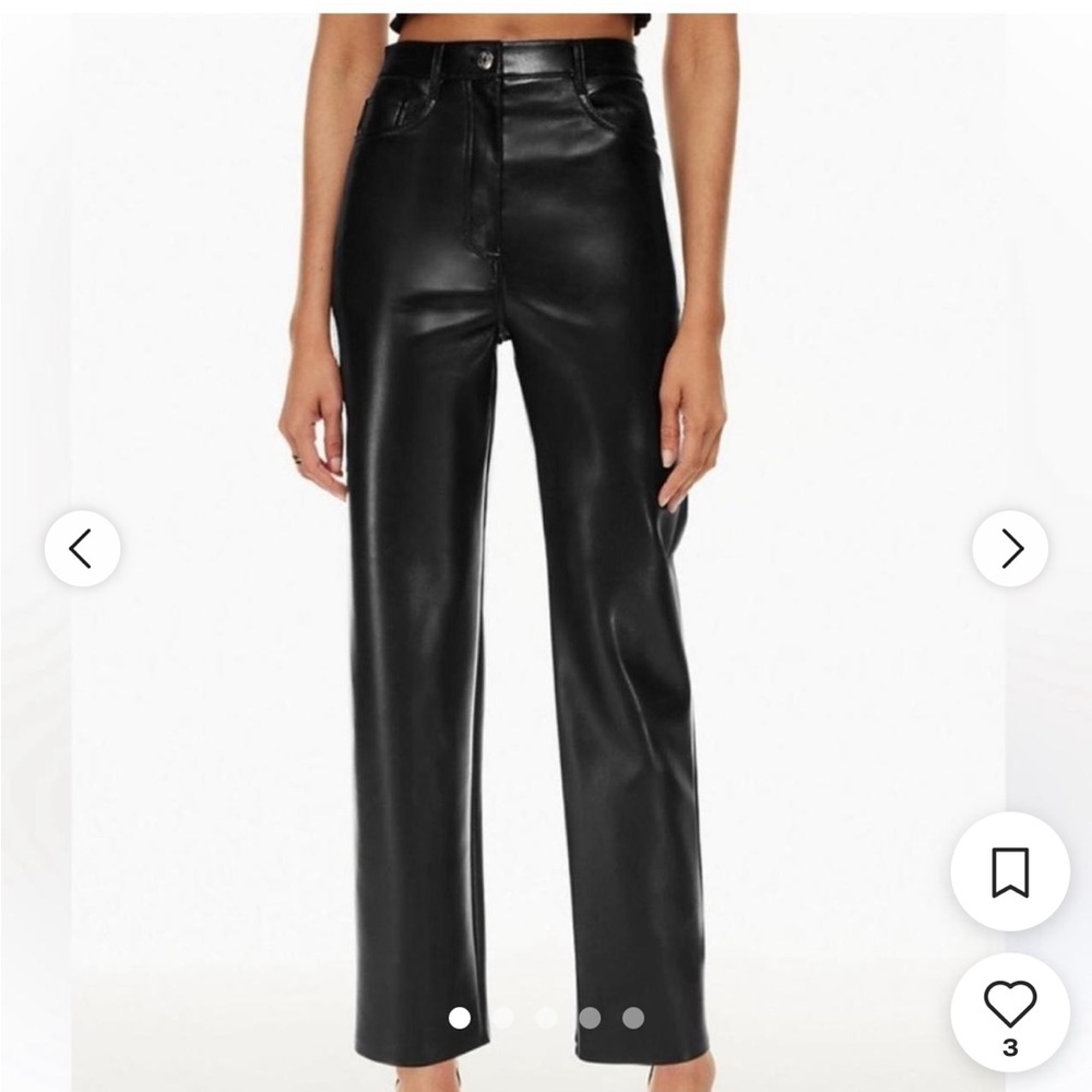 Aritzia Wilfred Black Leather Pants